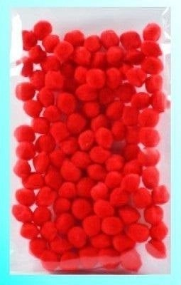 Red pompoms 10mm 100 pcs 5902581105974
