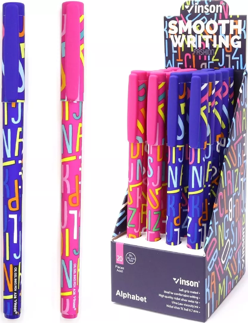 Fashion Alphabet blue ballpoint pen with