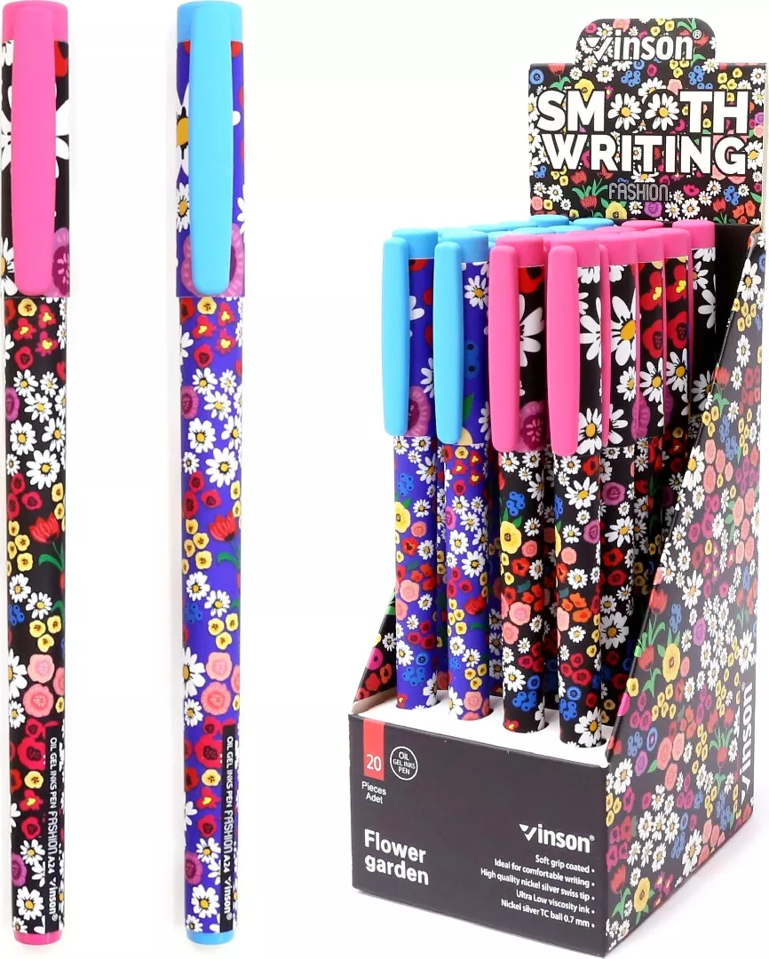 Fashion Flower blue ballpoint pen with