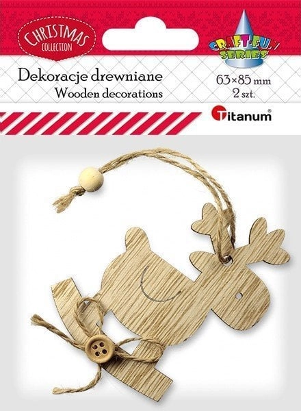 Titanum Drewniana zawieszka łoś na biegunach