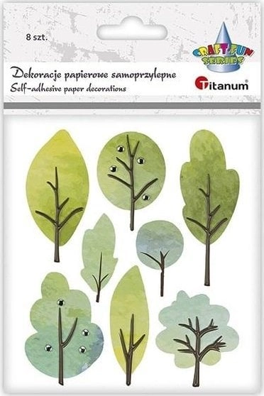 3D tree paper stickers 8 pcs