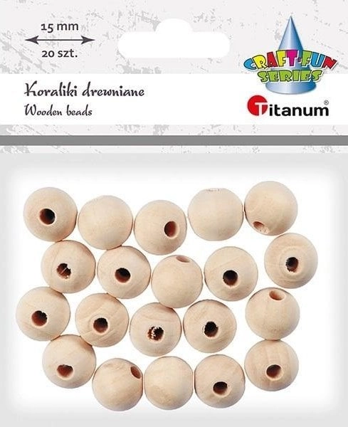 Titanum Koraliki drewniane okrągłe 20szt 13839455