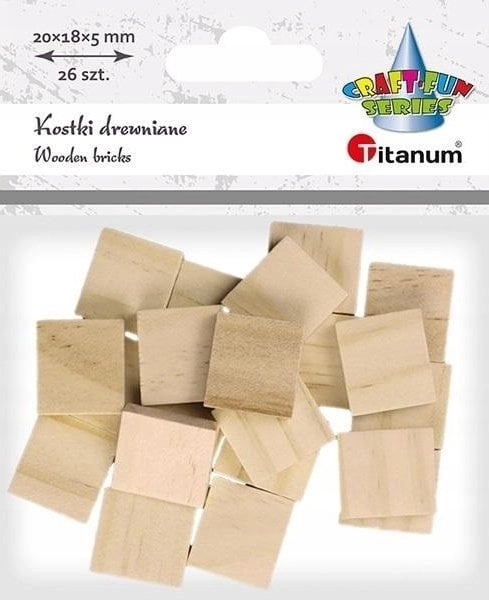 Wooden cubes tiles 18x20x5mm 26 pcs