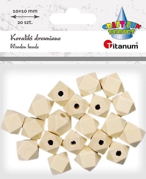 Wooden cube beads cut 20 pcs