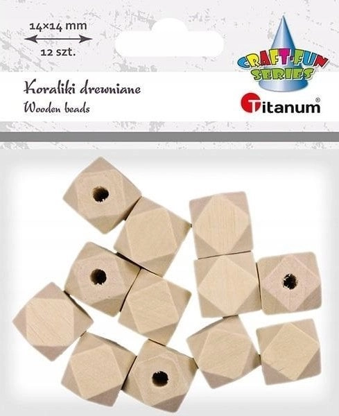 Wooden cube beads cut 12 pcs