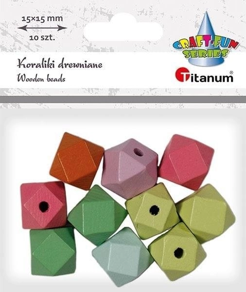 Wooden cube beads cut 10 pcs
