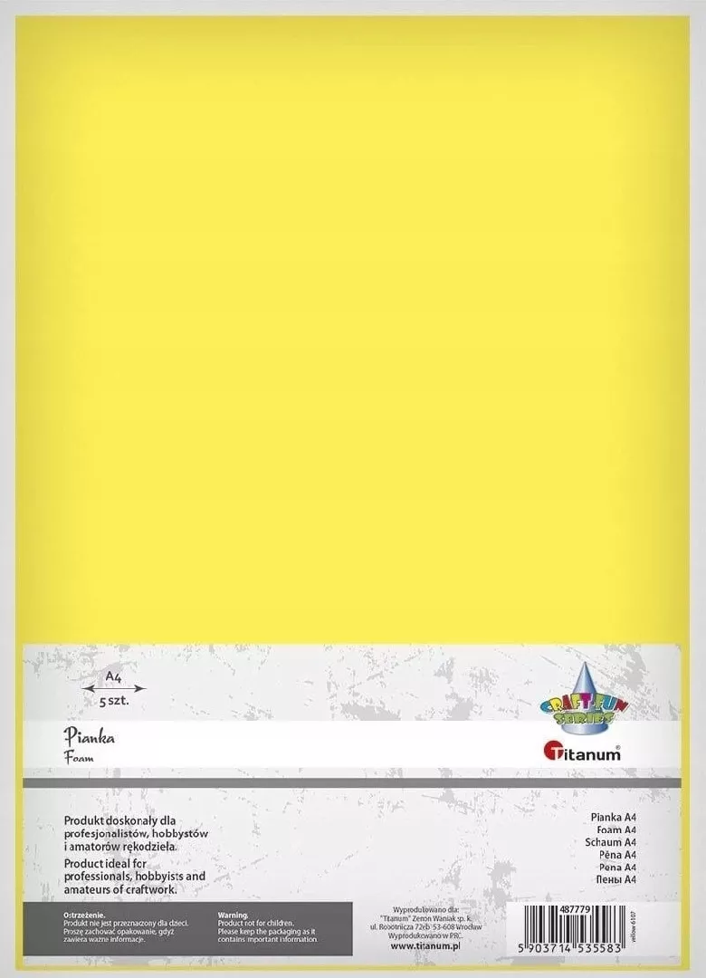 Titanum Foam A4 5 pcs. yellow