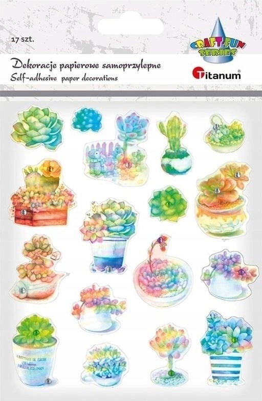 Titanum 3D cacti paper stickers 17