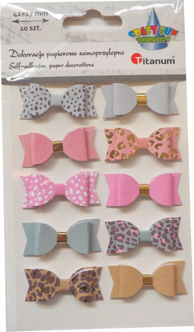 3D bow paper stickers 10 pcs