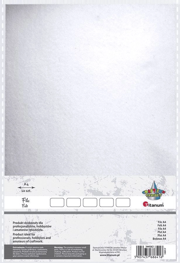 A4/2mm white felt 200g. Set of
