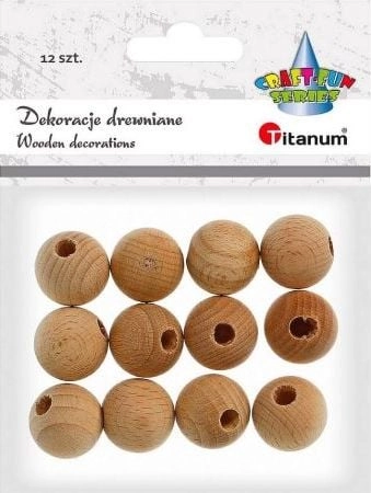 Titanum Koraliki drewniane 12szt 397278 5903714512324
