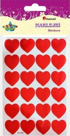 Titanum Heart paper stickers 18x18mm red