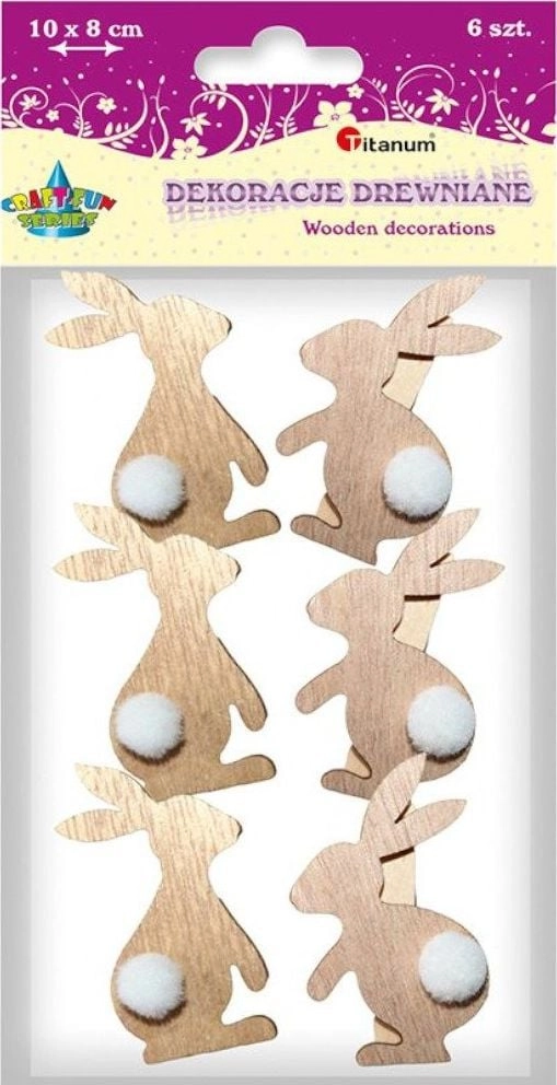 Wooden decoration Clips  bunnies  mix  6