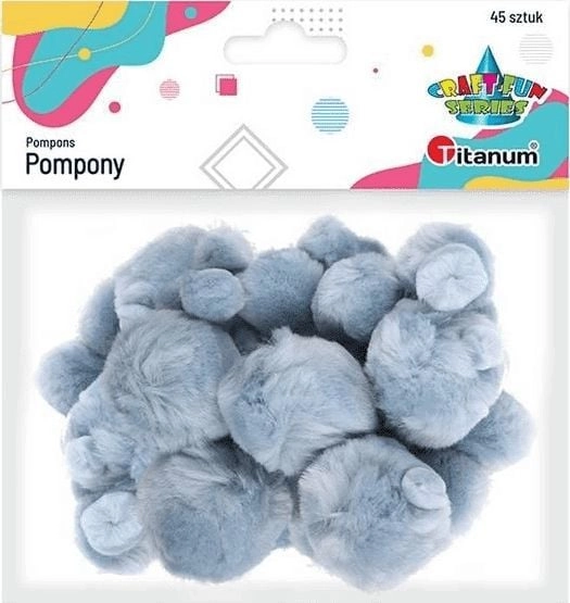 Titanum Pompony akrylowe szare mix rozmiarów