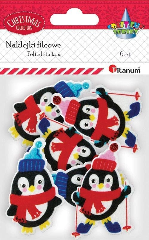 Naklejki filcowe pingwiny 6szt 455080 5903714516094