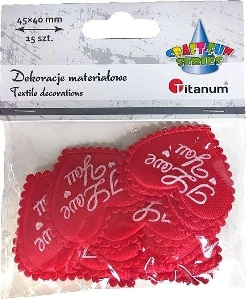 Titanum Ozdoba materiałowa serca I Love