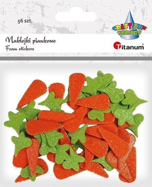 Titanum Naklejki piankowe brokatowe marchewki 56szt
