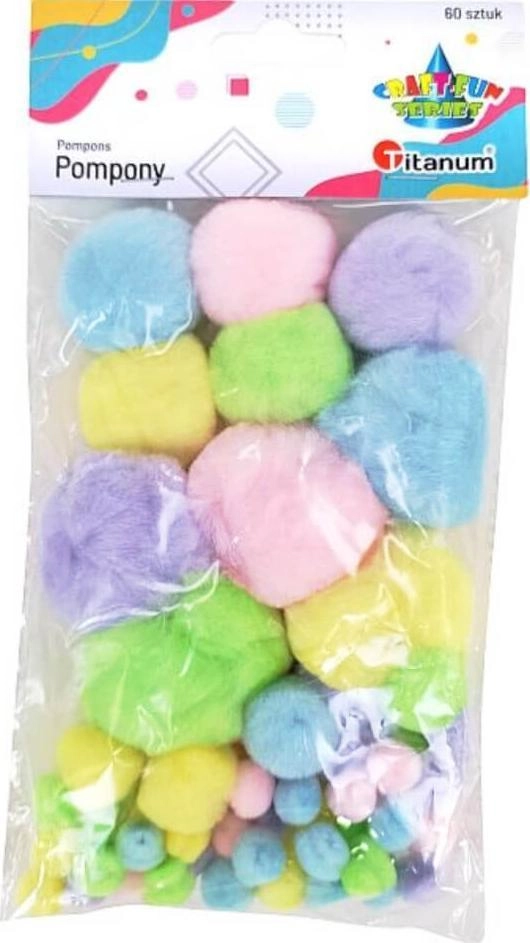 Titanum Pompony akrylowe mix kolorów pastelowych