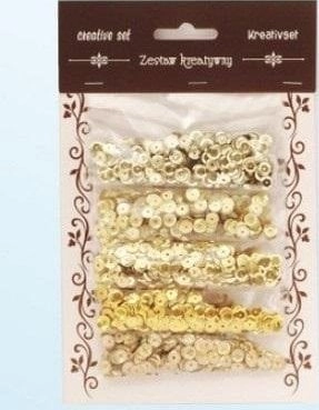 Set of gold sequins 6mm 30g