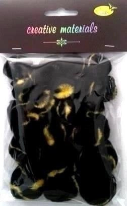 Two-color black and yellow pompoms 25-40mm