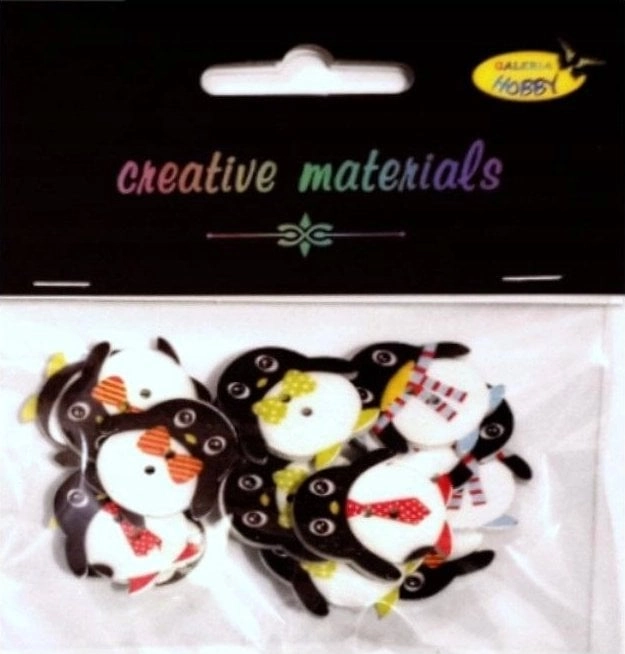 Decorative buttons Penguin 25mm 15 pcs