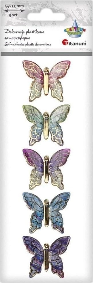 Self-adhesive decorations 3D Butterflies 5 pcs