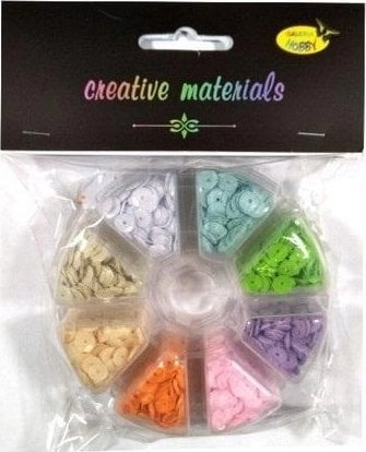 Sequins 8 pastel colors 6mm 40g