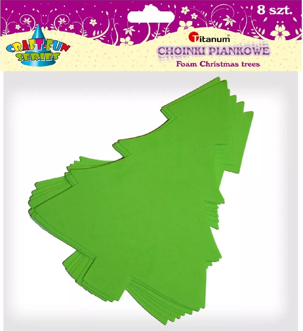 Green Christmas tree foam decorations 21cm