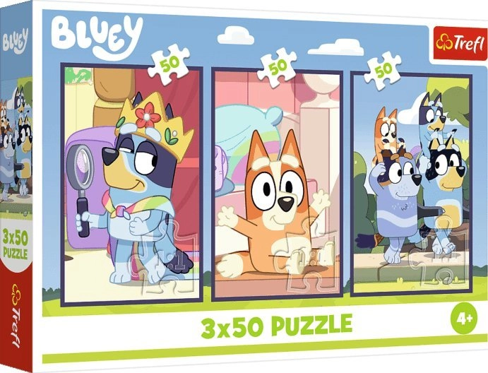 Trefl Puzzle Rodzina Bluey 3x50 elementów