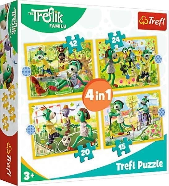 4in1 puzzle. Trefliks having fun together