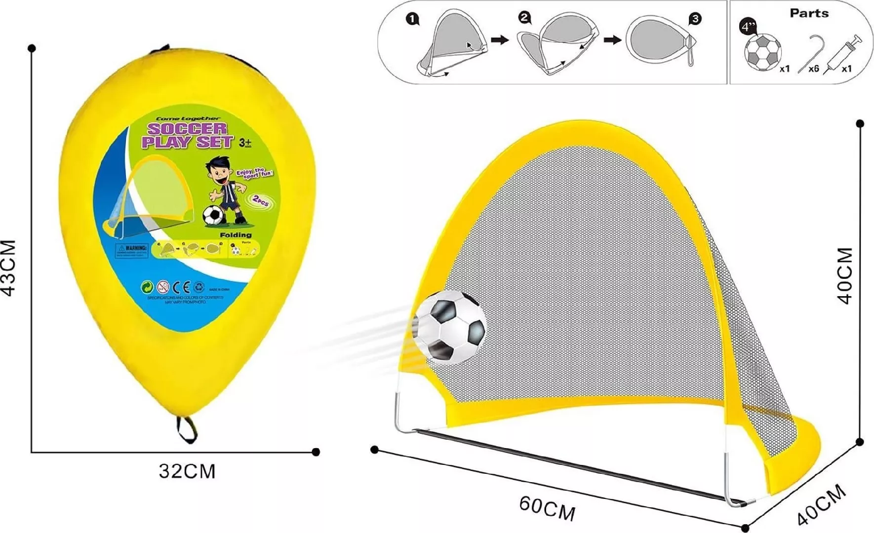 Trifox Self-assembling goal set with ball