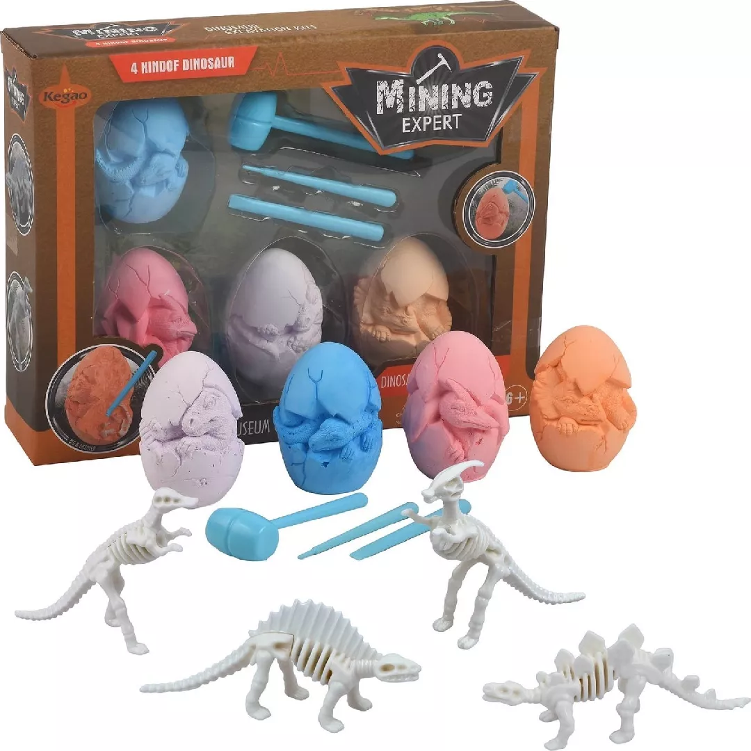Paleontologist excavations colored eggs 4 pcs
