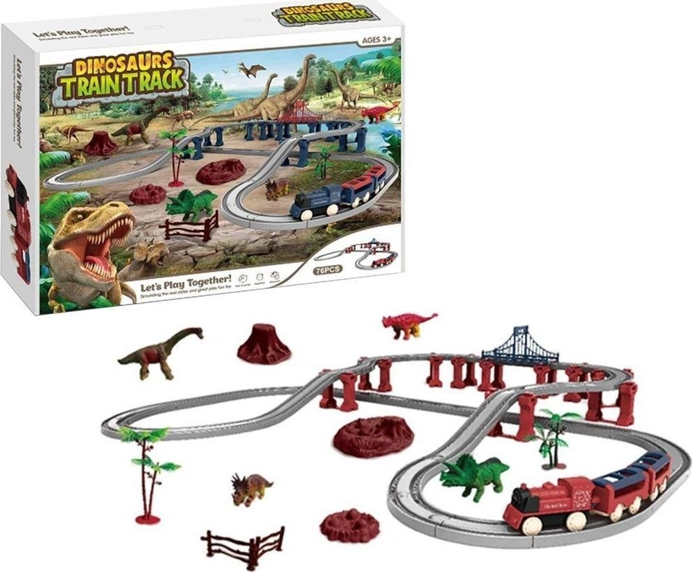 Dino battery-operated train set 78 pieces