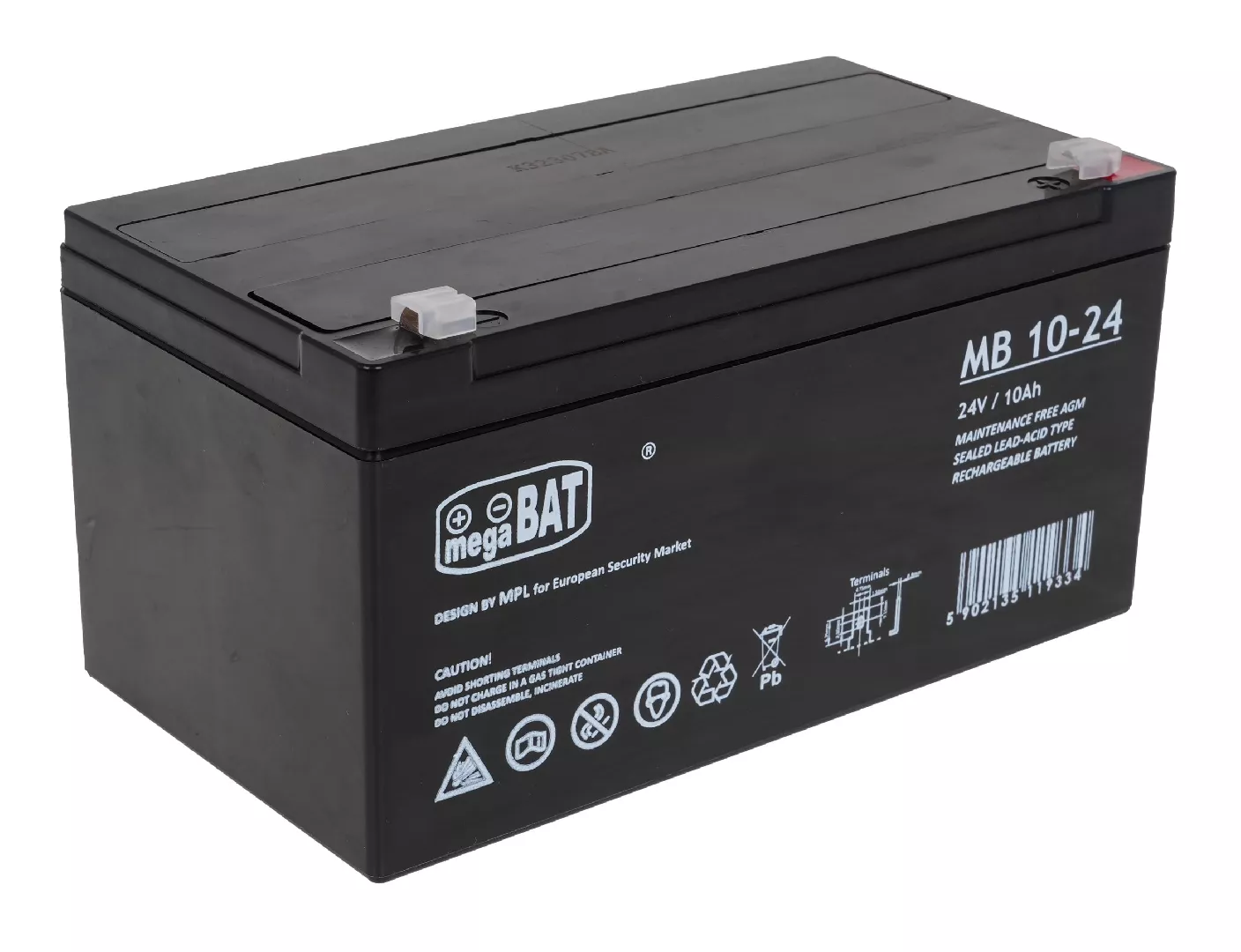 Battery 24V/10Ah-MB megaBAT AGM-24V-10AH-MB-10-24