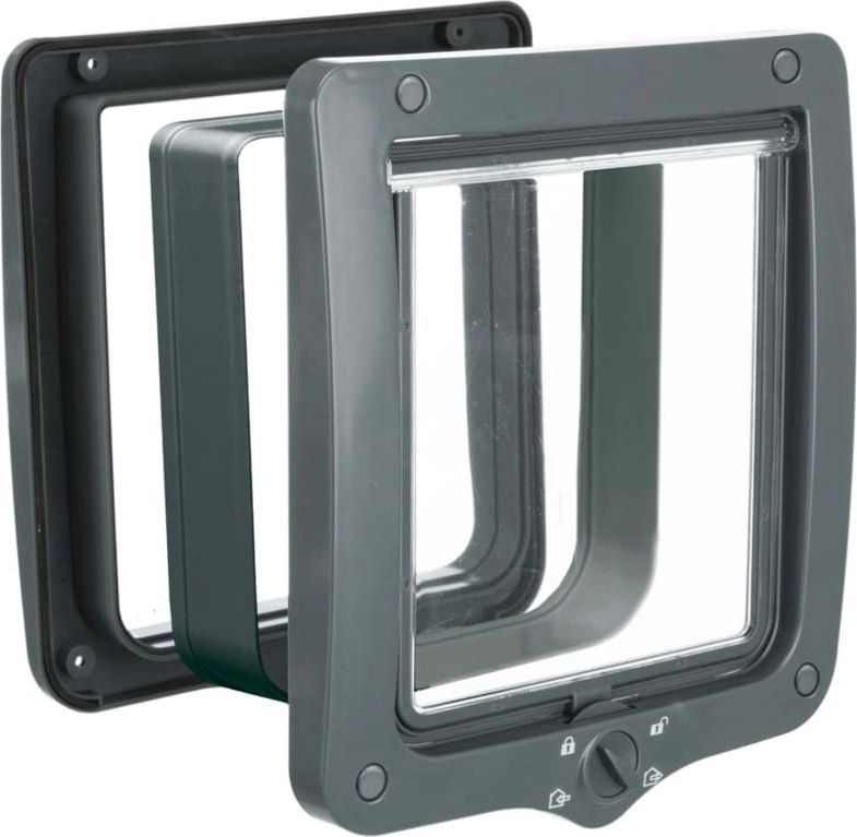TRIXIE Hinged CatDoor with Tunnel  Grey