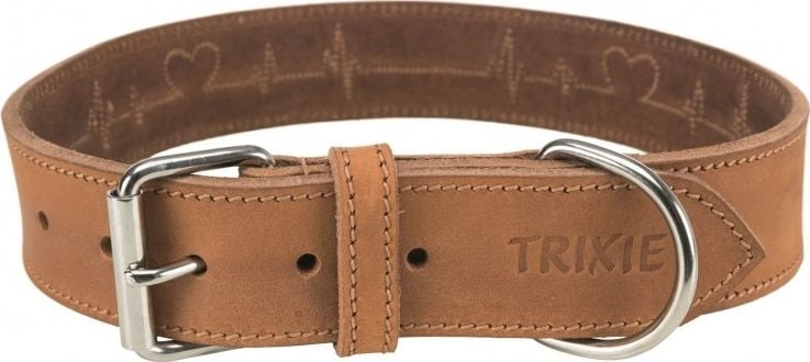 Rustic Heartbeat thick leather collar M:
