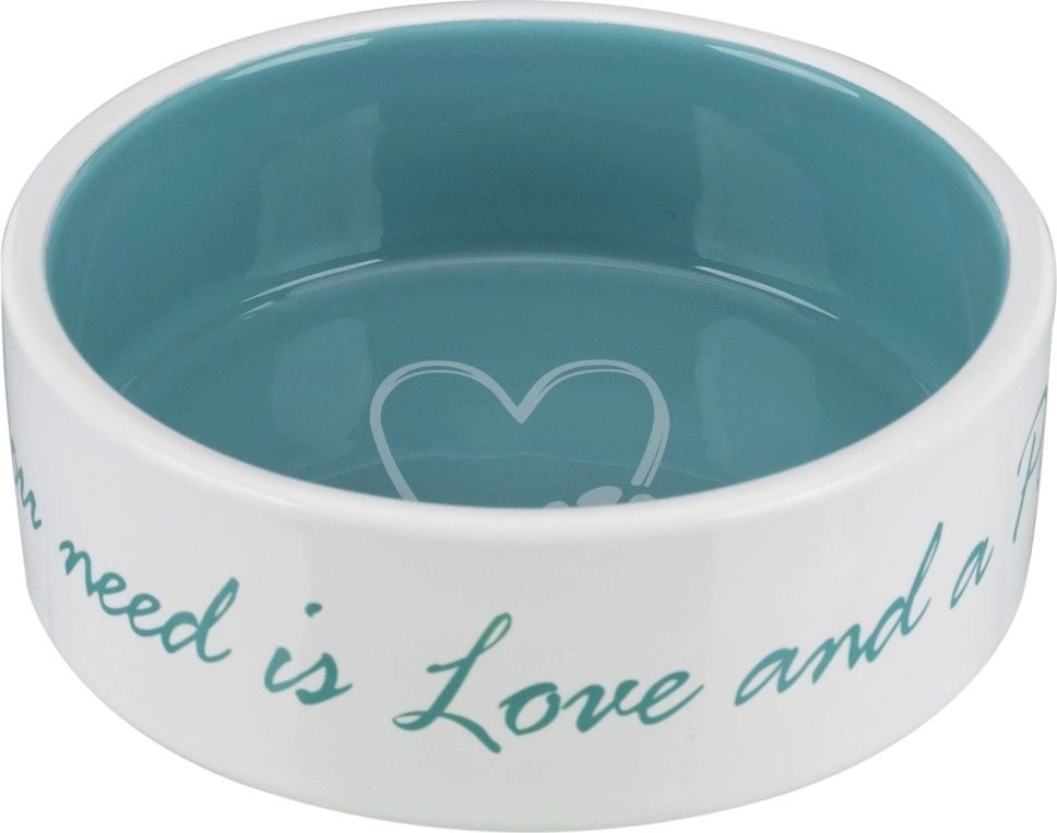 Trixie Cream and blue ceramic bowl
