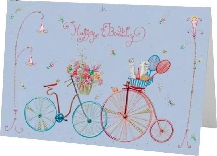 B6 pass + envelope Birthday Bicycles
