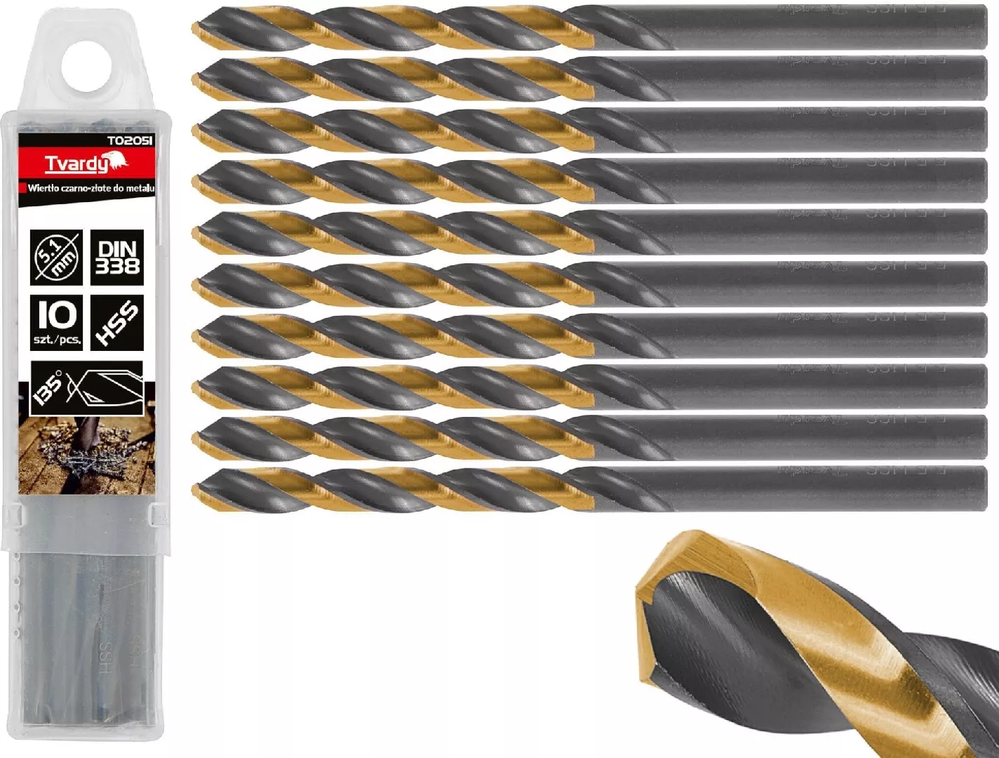 Black and gold HSS metal drill