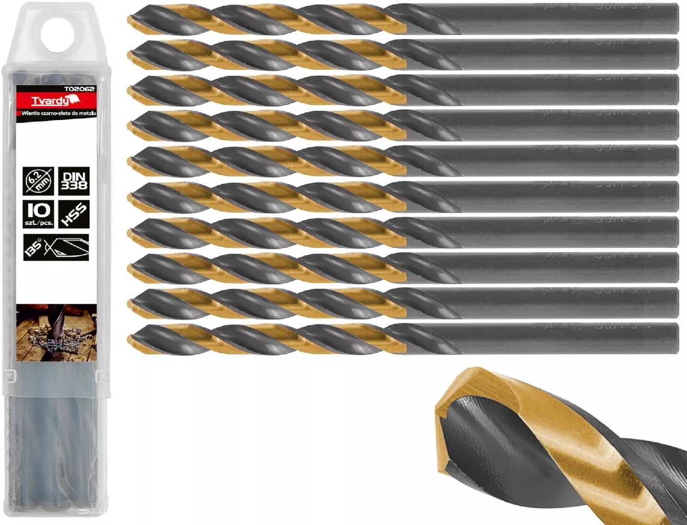 Black and gold HSS metal drill