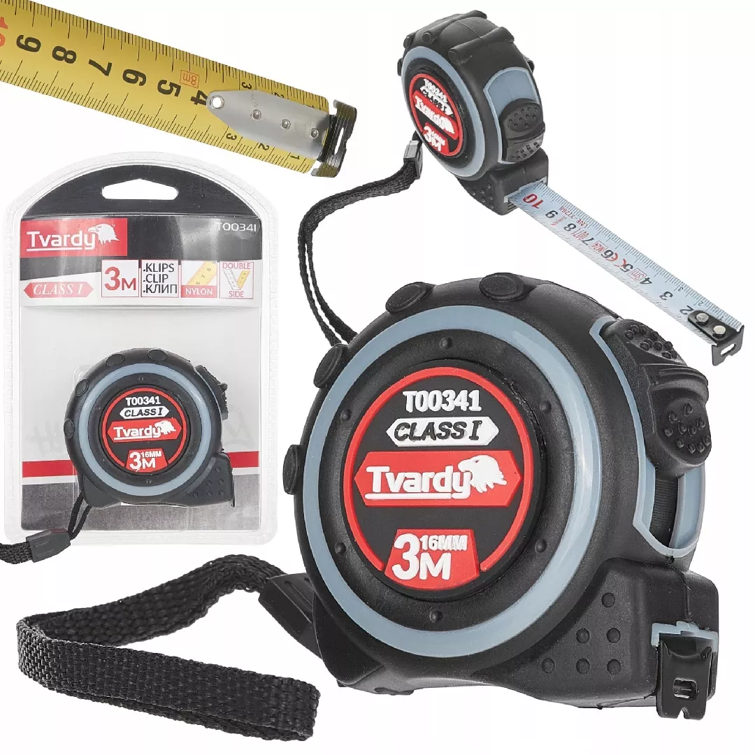 Double-sided nylon tape measure 3m/16mm CLASS