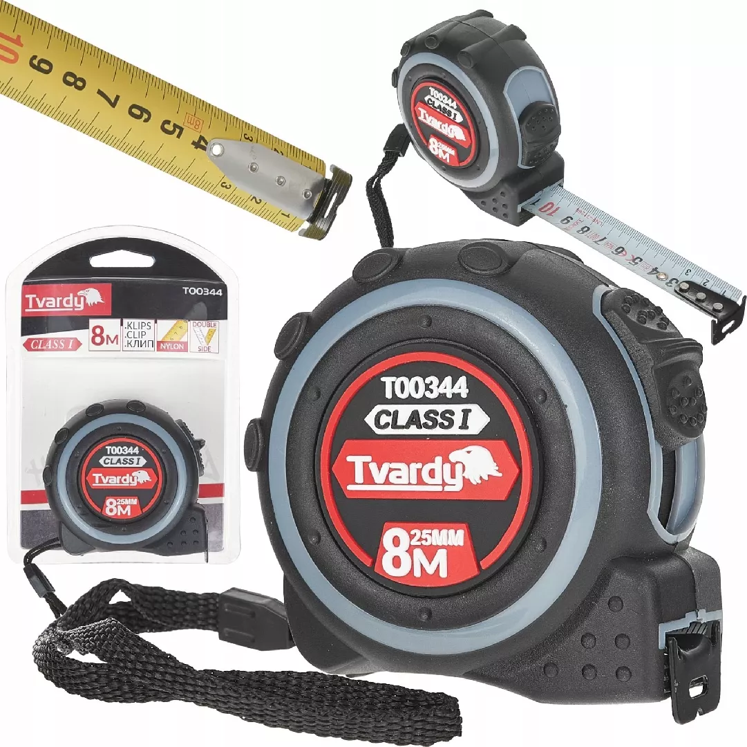 Double-sided nylon tape measure 8m/25mm CLASS