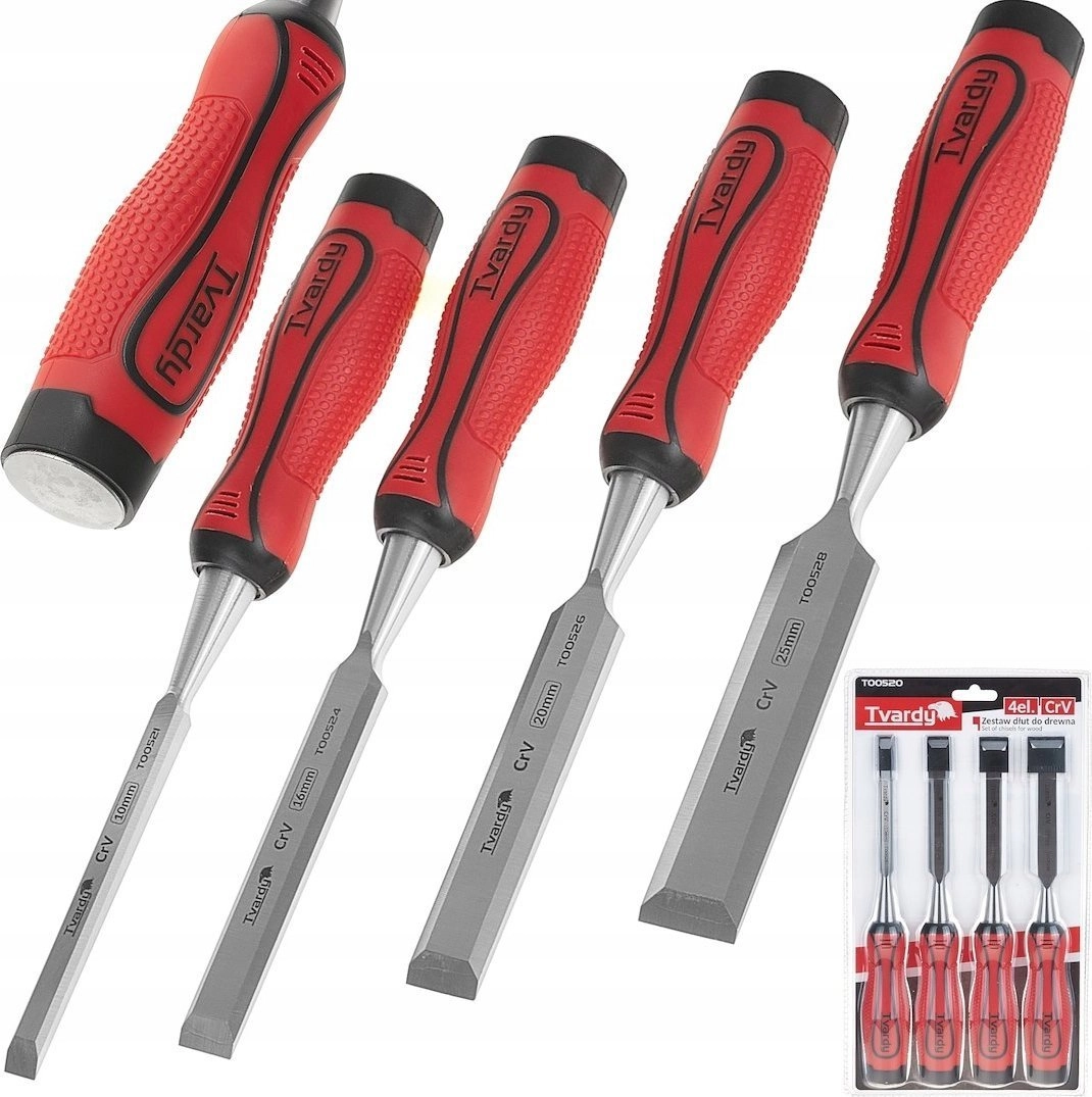 Set of 4-piece wood chisels. 10-25mm