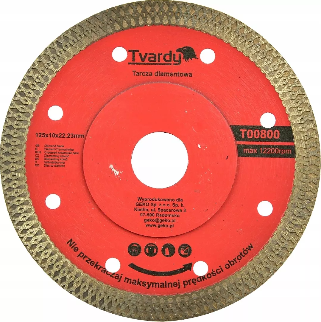 Tvardy Diamond disc 125x10x22.23mm universal