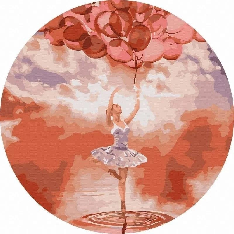 Round painting by numbers - Ballerina