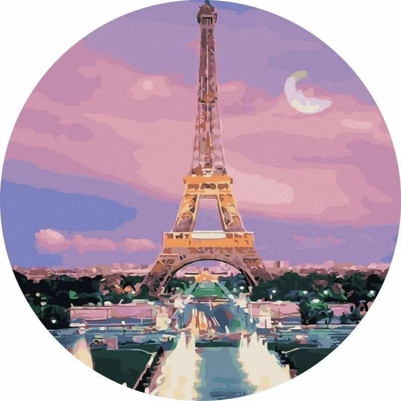 Round painting by numbers - Eiffel