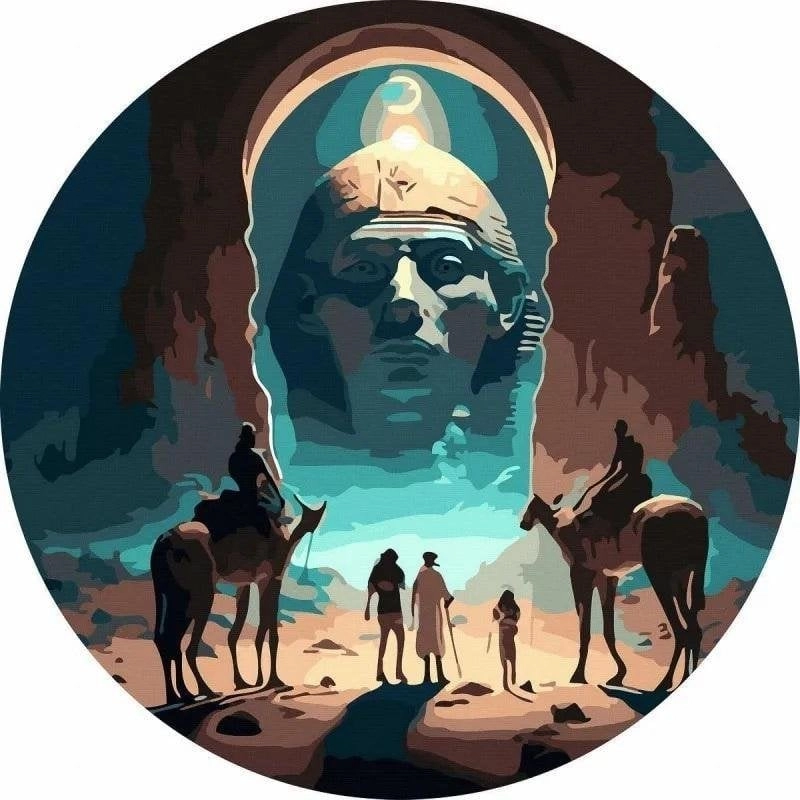 Round painting by numbers - Sphinx