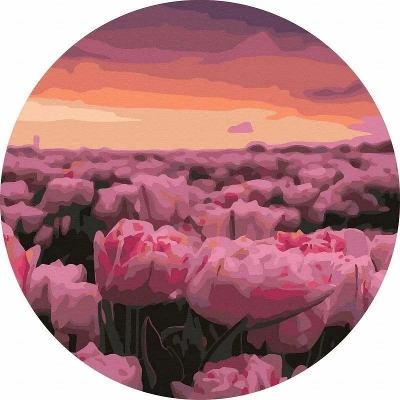 Round painting by numbers - Tulip