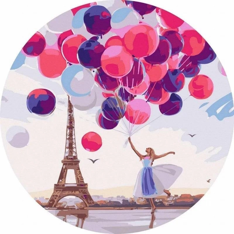 Round painting by numbers - Happiness