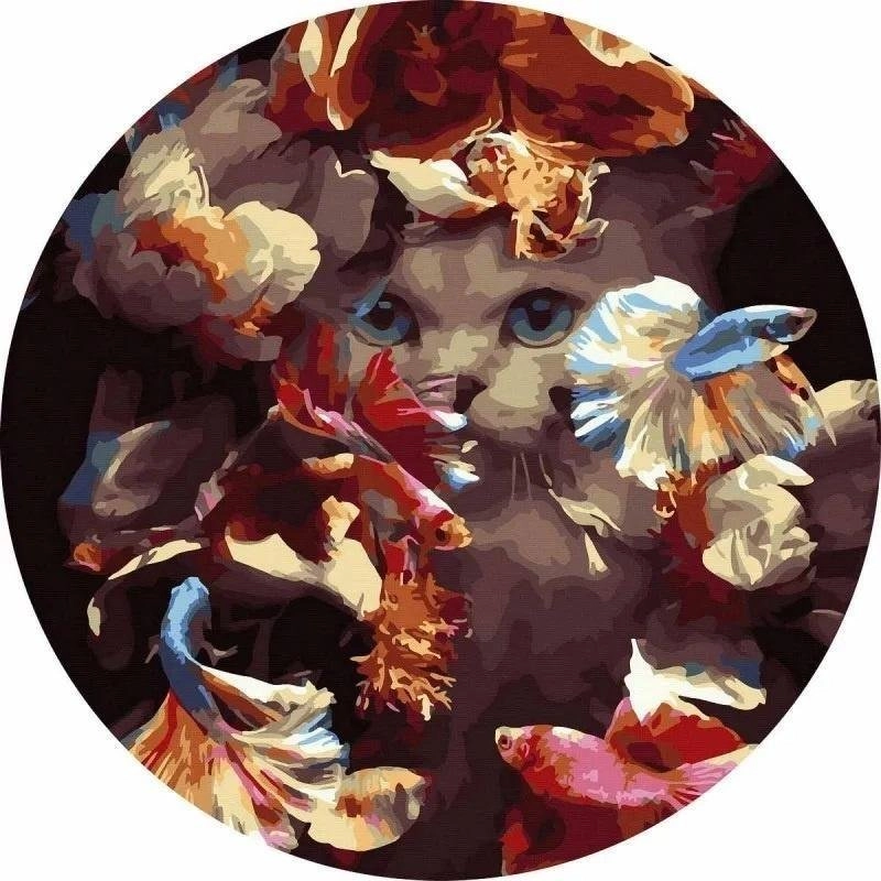 Round painting by numbers - Cat